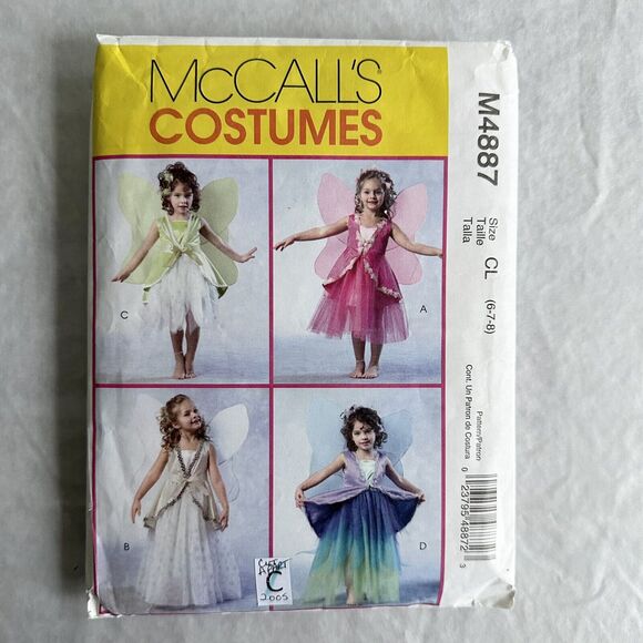 Girls Fairy Costume Sewing Pattern With Wings Mccalls 4887 Size 6-8 Cut Apart - Picture 1 of 2